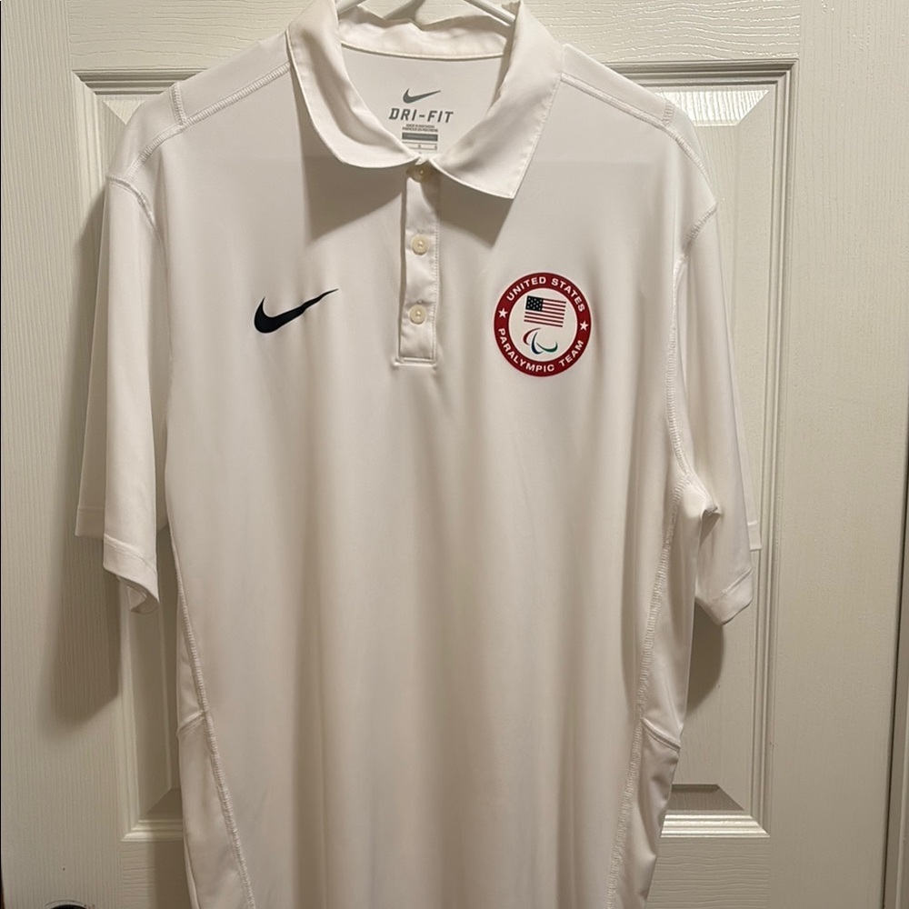 United States Paralympic Team Nike Dri-FIT Polo Shirt, Men’s Size Large
